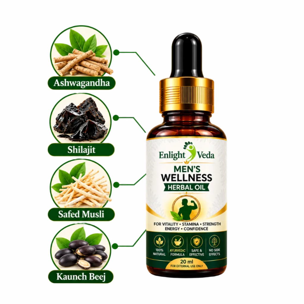 Enlightveda Ayurvedic Men's Wellness Oil – Natural Power for Stamina, Strength & Confidence