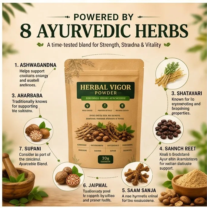 Herbal Vigor Powder – Ayurvedic Strength & Vitality Formula