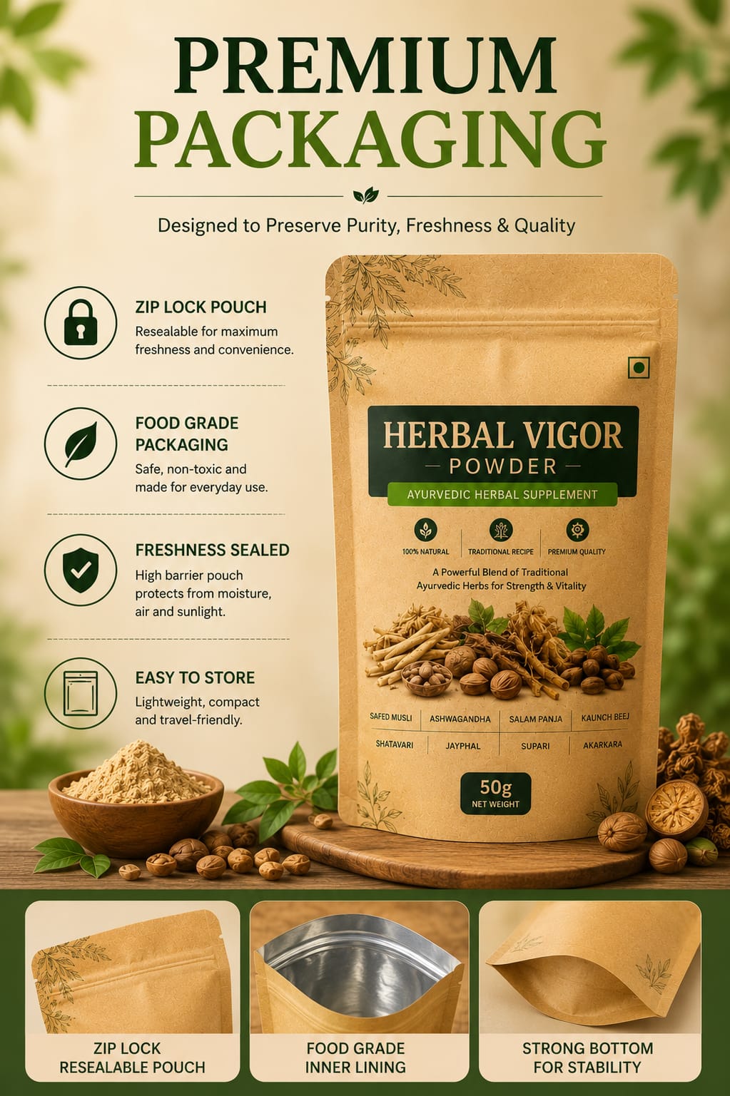 Herbal Vigor Powder – Ayurvedic Strength & Vitality Formula