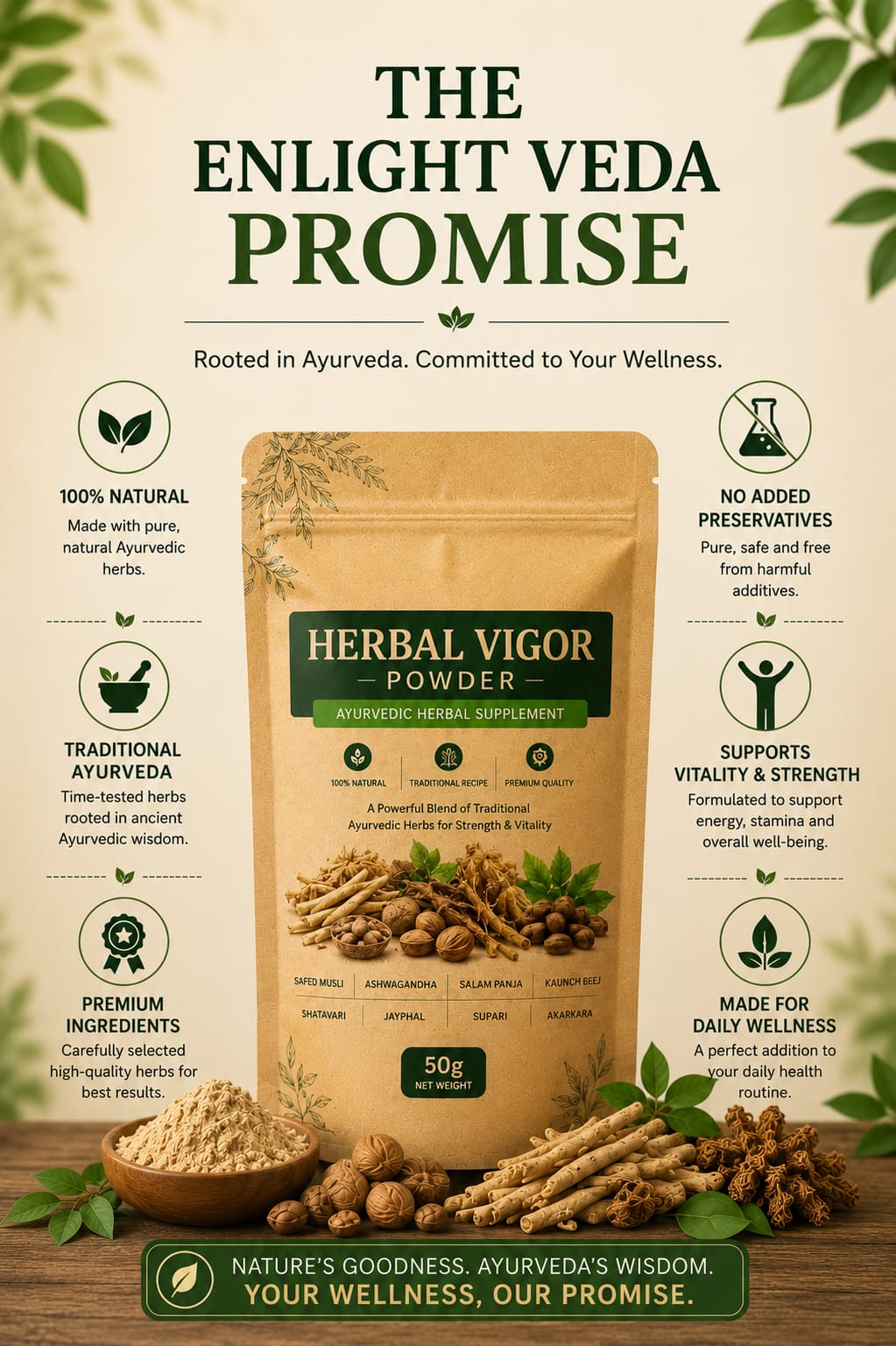 Herbal Vigor Powder – Ayurvedic Strength & Vitality Formula