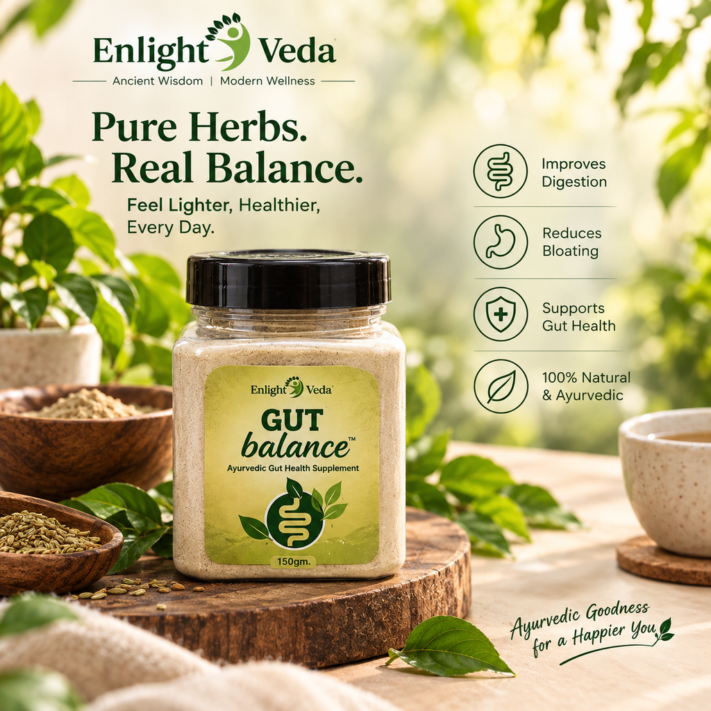 Enlight Veda Gut Balance – Ayurvedic Gut Health Powder | 150g