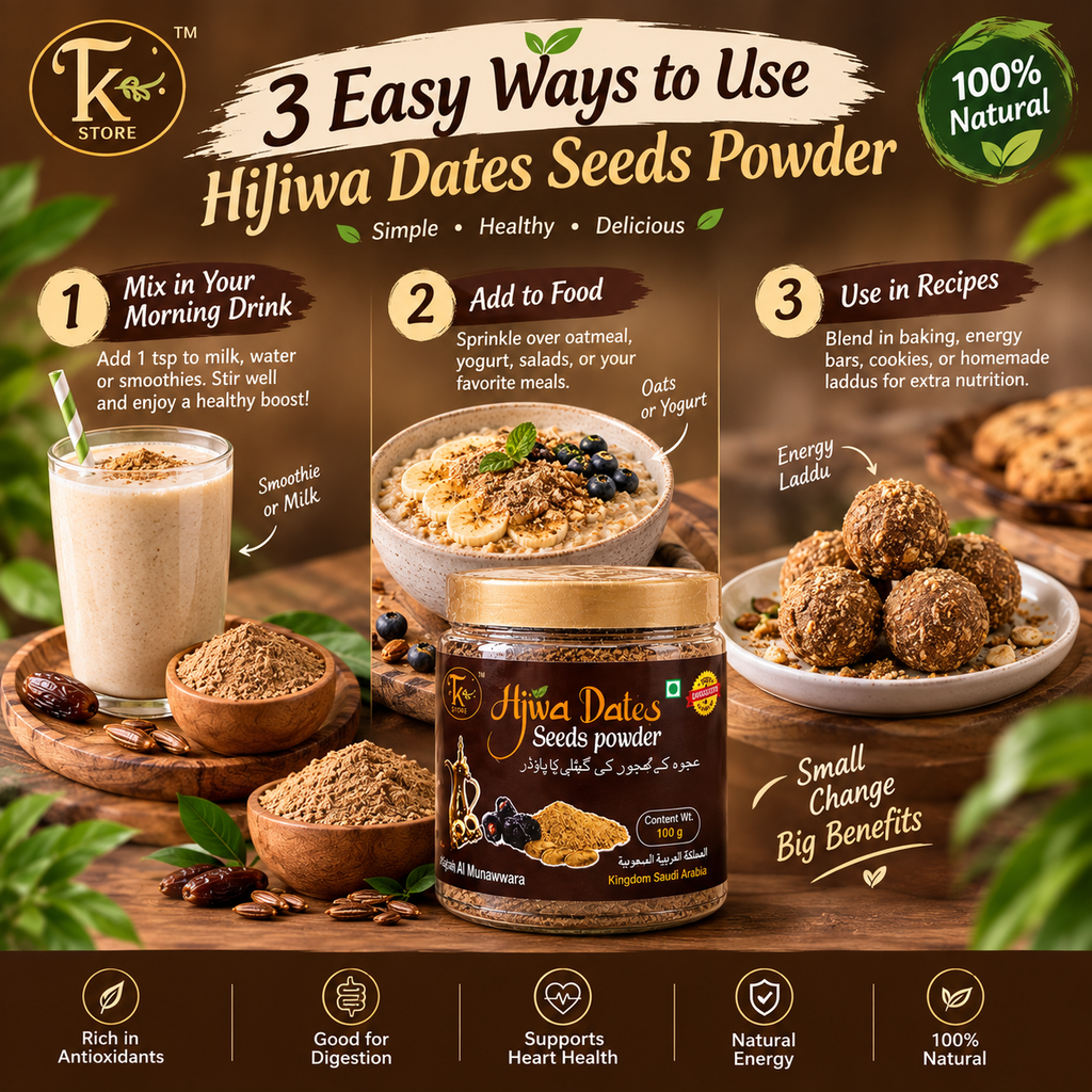 Ajwa Dates Seeds Powder – कुदरत की ताकत, हर कप में