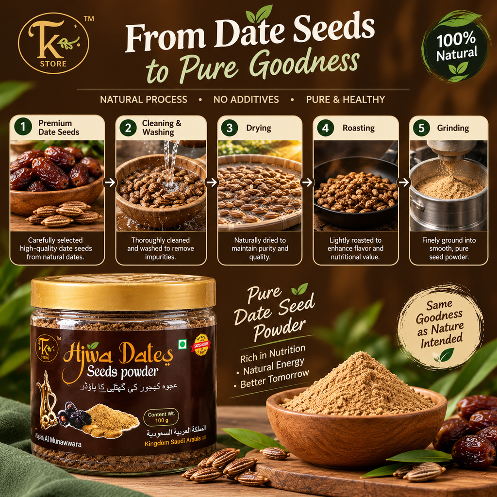 Ajwa Dates Seeds Powder – कुदरत की ताकत, हर कप में