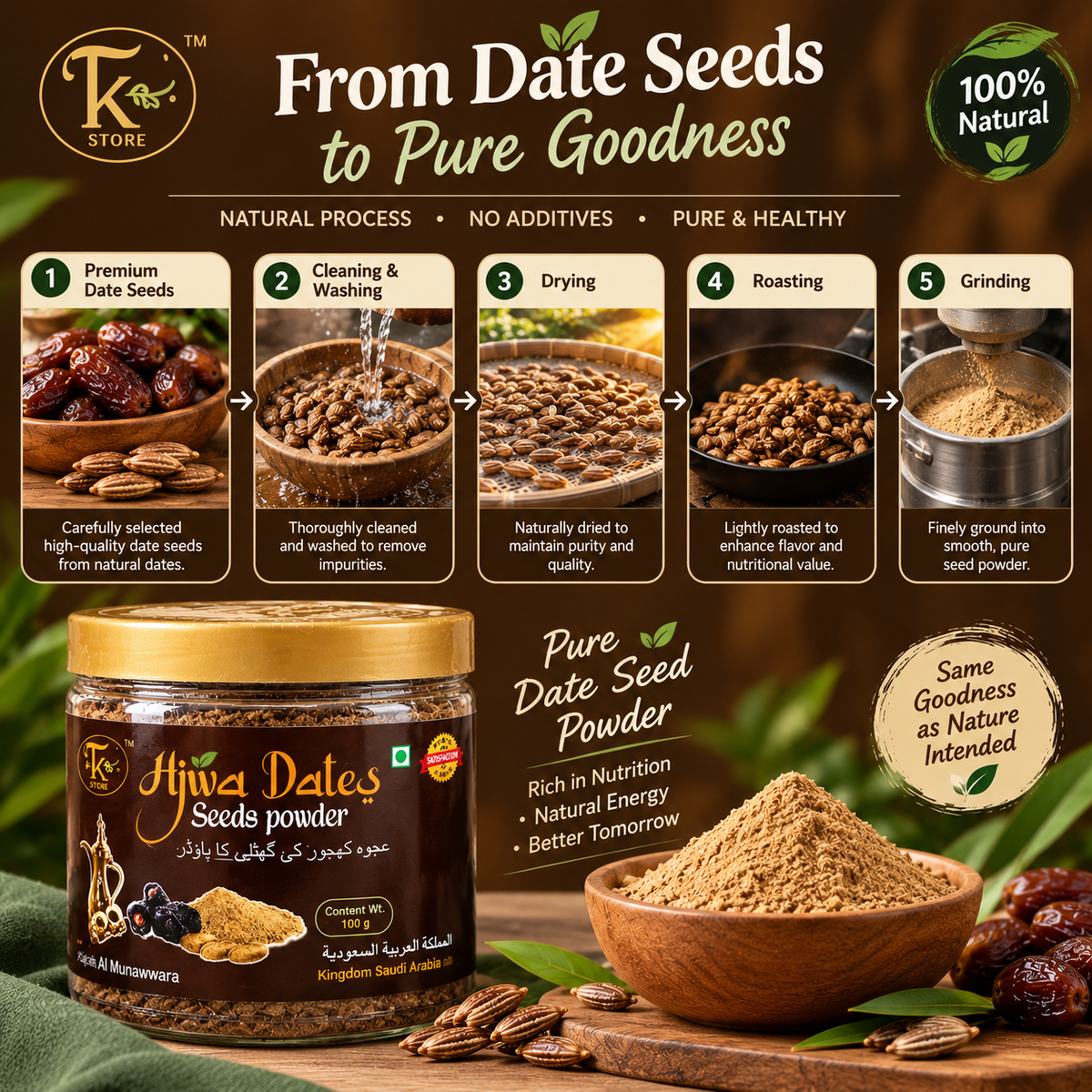 Ajwa Dates Seeds Powder – कुदरत की ताकत, हर कप में
